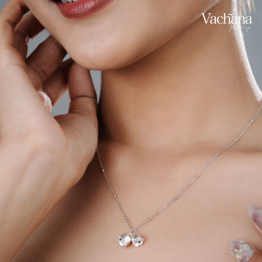 Sterling Silver 925 Lily Of The Valley Pendant Necklace