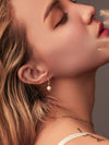 Natural Pearl Grade AA with Twisted Huggie Hoop Earrings