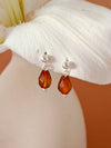 Vachana - Agate Faceted Pomegranate Seed Sterling Silver Ball Studs Earrings