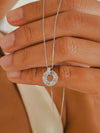 Circle Roman Numeral Cz Sterling Silver 925 Pendant Necklace