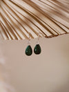 Vachana - Teardrop Natural Malachite Floral Sterling Silver Dangle Earrings