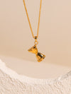 Hourglass Roman Numeral Necklace (Gold Vermeil)