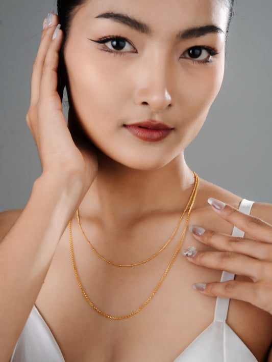 Rolo Chain or Beaded Chain Necklace (Gold Vermeil)