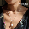 Silver White Jade Lily Of The Valley Toggle Necklace