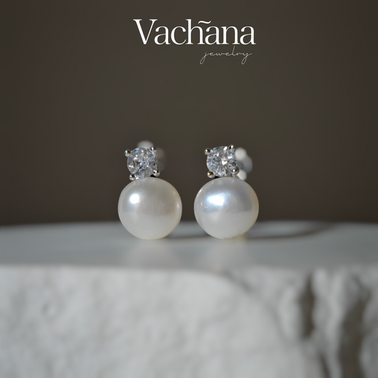 Sterling Silver Wedding Pearl Earrings