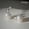 Sterling Silver Wedding Pearl Earrings
