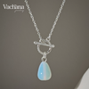 Sterling Silver 925 Teardrop Opal Toggle Necklace