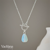 Sterling Silver 925 Teardrop Opal Toggle Necklace