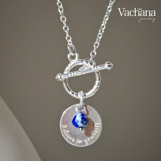 Sterling Silver 925 Believe In Yourself Toggle Necklace