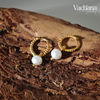 Natural Pearl Grade AA with Twisted Huggie Hoop Earrings