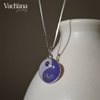 Purple Yin Yang 925 Sterling Silver Enamel Pendant Necklace