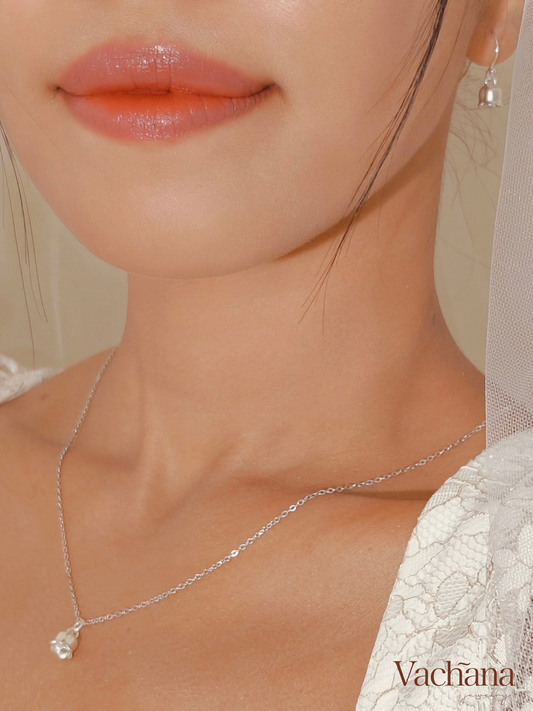 Vachana - Sterling Silver Lilly of the Valley Necklace