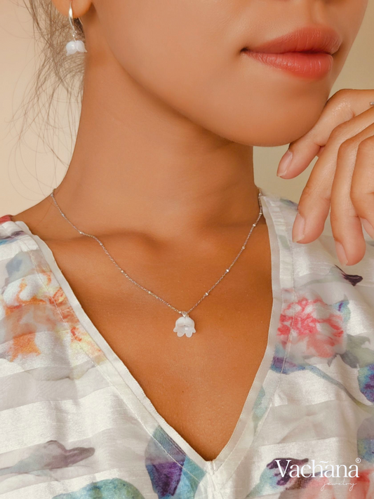 Vachana - Shell Lily Sterling Silver Necklace