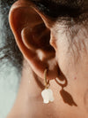 Elegant White Jade Lily Earrings