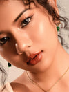 Set of Elegant Natural Green Jade Lily Earrings & Necklace