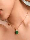 Elegant Natural Green Jade Lily Necklace