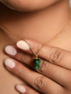 Elegant Natural Green Jade Lily Necklace