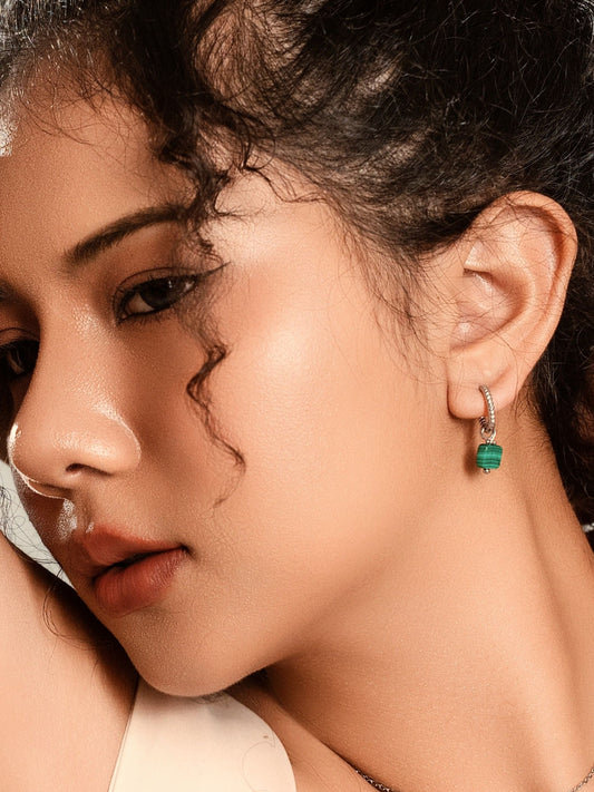Malachite Square Earrings