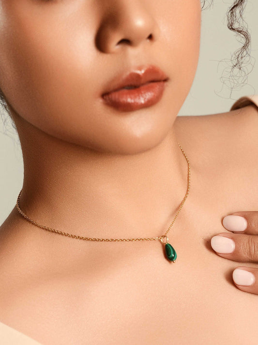Malachite Drop of Stillness Necklace