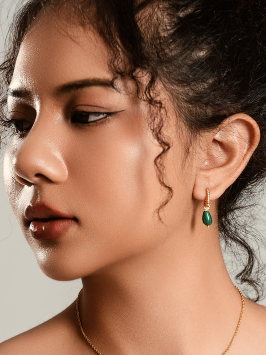 Malachite Drop of Stillness Earrings