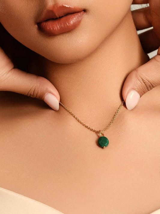 Malachite Mantra Necklace