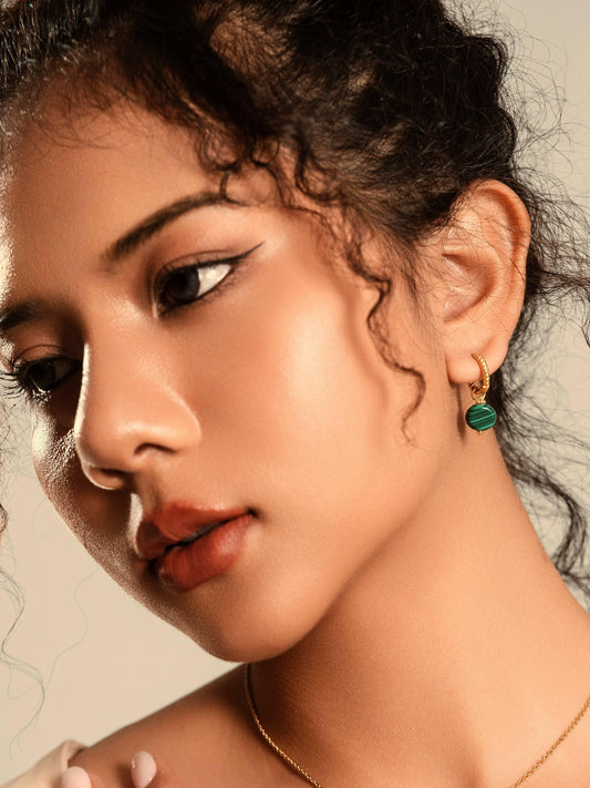 Malachite Mantra Earrings