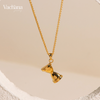 Hourglass Roman Numeral Necklace (Gold Vermeil)