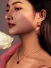 Vachana - Red Agate Faceted Pomegranate Seed Sterling Silver Earrings