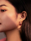 Vachana - Red Agate Faceted Pomegranate Seed Sterling Silver Earrings