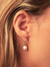 Natural Pearl Grade AA with Twisted Huggie Hoop Earrings