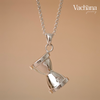 Hourglass Roman Numeral Necklace (Silver)