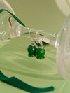 Vachana - Elegant Green Jade Lily Sterling Silver Earrings