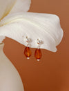 Vachana - Agate Faceted Pomegranate Seed Sterling Silver Ball Studs Earrings