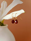 Red Agate Faceted Pomegranate Seed Earrings (Sterling Silver)
