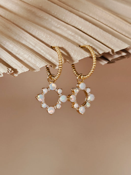 Vachana - Sunshine Opal Huggie Hoop Earrings