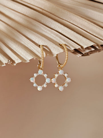 Vachana - Sunshine Opal Huggie Hoop Earrings