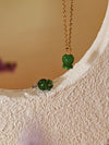Elegant Natural Green Jade Lily Necklace