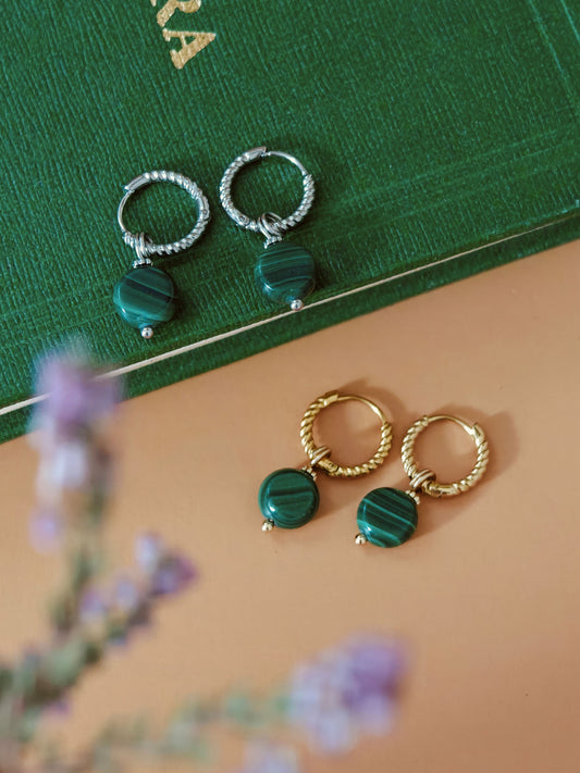 Malachite Mantra Earrings
