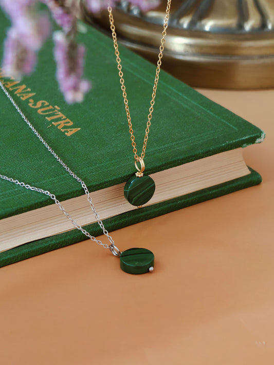 Malachite Mantra Necklace
