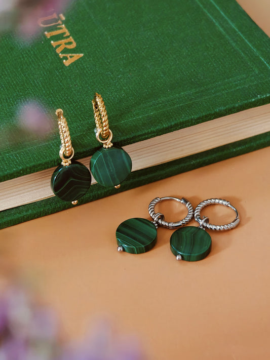 Malachite Mantra Earrings