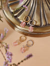 Elegant Natural Rose Quartz Lily Earrings