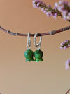 Elegant Green Jade Lily Earrings