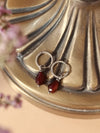 Red Agate Pomegranate Seed Twisted Huggie Hoop Earrings