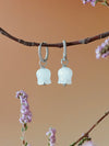 Elegant White Jade Lily Earrings