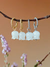 Elegant White Jade Lily Earrings