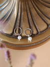 Bridal Pearl Twisted Huggie Hoop Earrings