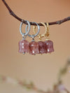 Elegant Strawberry Quartz Lily Earrings