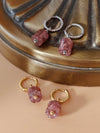 Elegant Strawberry Quartz Lily Earrings