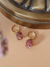 Elegant Strawberry Quartz Lily Earrings
