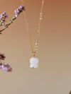 Elegant Natural White Jade Lily Necklace